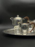 Ercuis - Service à thé et café (4) - Plaqué(e) argent, Bois