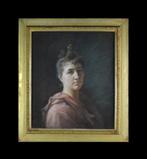 Franse school (XIX) - Portrait de femme., Antiek en Kunst, Kunst | Schilderijen | Klassiek