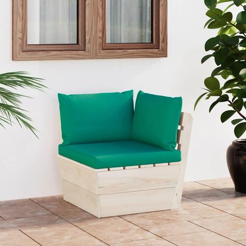 vidaXL Tuinhoekbank met kussens pallet geïmpregneerd, Tuin en Terras, Tuinsets en Loungesets, Nieuw, Verzenden