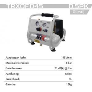 Trx trxof045 compresseur 0,5 cv - sans huile - 45 l/min, Doe-het-zelf en Bouw, Gereedschap | Overige machines