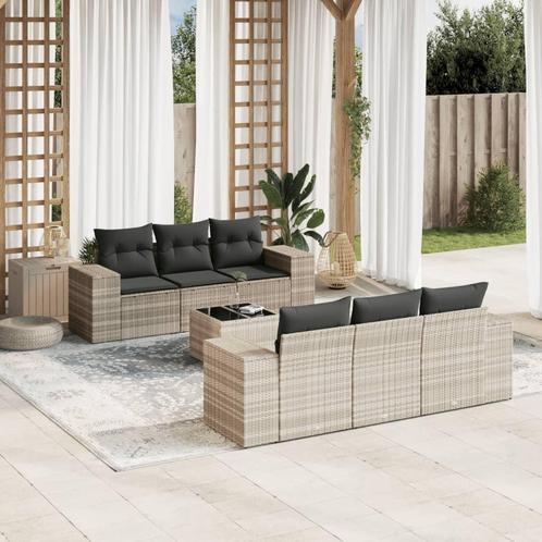 vidaXL Salon de jardin avec coussins 7 pcs gris clair, Jardin & Terrasse, Ensembles de jardin, Salons de jardin, Neuf, Envoi