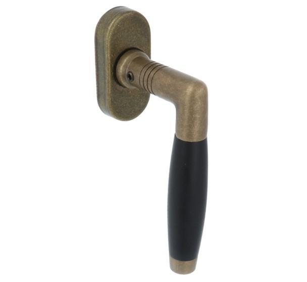 Draaikiepgarnituur messing antiek + ebben, Doe-het-zelf en Bouw, Hang- en Sluitwerk, Klink of Kruk, Nieuw, Overige materialen