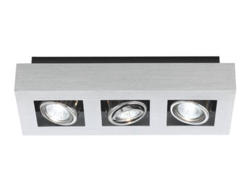 Veiling - EGLO LOKE 89077 opbouwspot 3-lichts alu/chroom/zwa, Huis en Inrichting, Lampen | Spots, Gebruikt