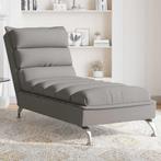 vidaXL Massage chaise longue met kussens stof taupe, Huis en Inrichting, Verzenden, Nieuw