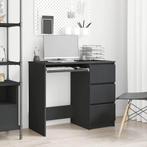vidaXL Bureau 90x45x76 cm bewerkt hout zwart, Huis en Inrichting, Bureaus, Verzenden, Nieuw