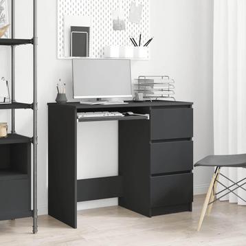 vidaXL Bureau 90x45x76 cm bewerkt hout zwart, Huis en Inrichting, Bureaus, Verzenden, Nieuw