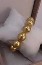 Armband Grote maat - Diep gouden South Sea parels - 13x14,4, Handtassen en Accessoires, Armbanden, Nieuw