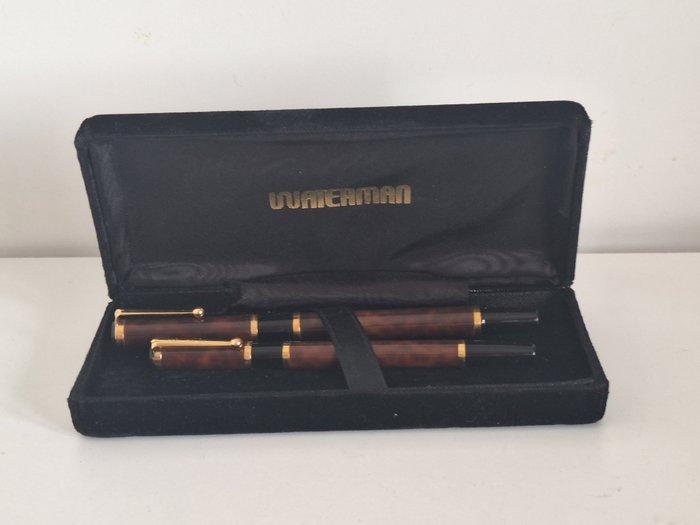 Waterman - Watermina, plume en or bicolore 18 K 750 (marron, Verzamelen, Pennenverzamelingen