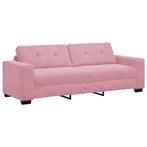 vidaXL | 3-Zits Sofa | met kussen Roze Fluweel, Verzenden, Nieuw