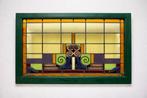 Art Nouveau Glas-in-loodraam - 1910-1920 - Houten frame 107