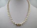 49cm Perlen Collier / Perlenkette Ø 7.1mm - 14 karaat Geel