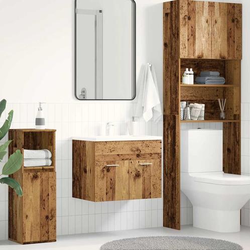 vidaXL Wastafelkast 60x38,5x46 cm bewerkt hout oud, Huis en Inrichting, Badkamer | Badkamermeubels, Nieuw, Verzenden