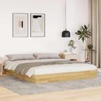 vidaXL Bedframe zonder matras 200x200 cm massief hout eiken, Verzenden, Nieuw