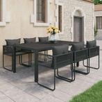 vidaXL 7-delige Tuinset PVC-rattan zwart, Tuin en Terras, Verzenden, Nieuw, Tuinset