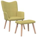 vidaXL Relaxstoel met voetenbank stof groen, Huis en Inrichting, Fauteuils, Nieuw, Verzenden