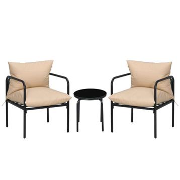 Tuinset - Bistro - 3-delig - Staal/Beige beschikbaar voor biedingen