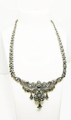 Kraagketting - 18 karaat Zilver, Geel goud Diamant