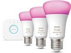 Philips Hue - Starterkit - 3 slimme E27 lampen met 16, Verzenden, Zo goed als nieuw
