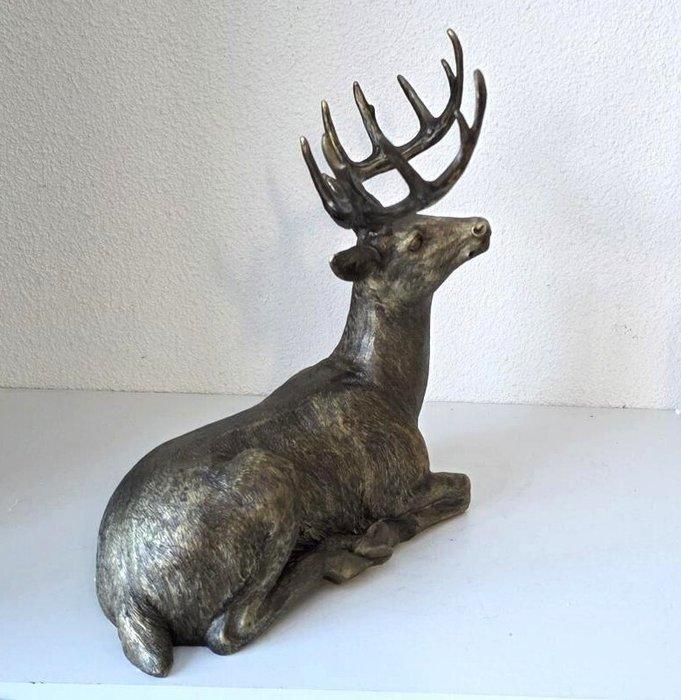 Statue, Gremo ***LIGGEND HERT***XXL - 35.5 cm - Composite -, Antiek en Kunst, Curiosa en Brocante