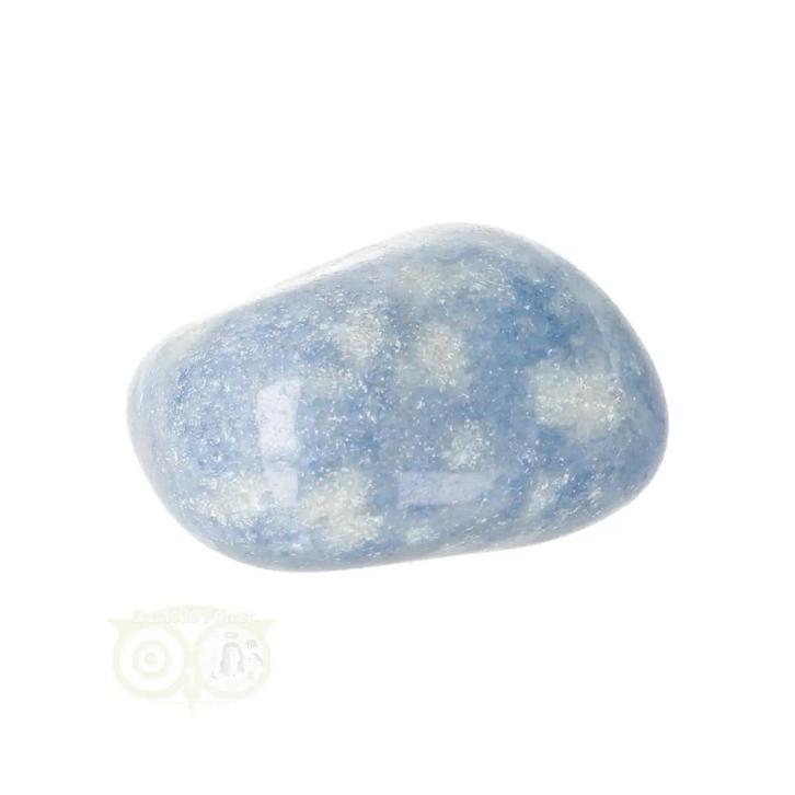 Blauwe kwarts trommelsteen Nr 25 - 29 gram, Handtassen en Accessoires, Edelstenen, Nieuw, Verzenden