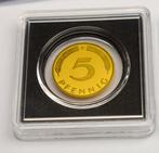Duitsland. 2024 1/1000 Oz, .999 gold DDR 5 Pfennig + 2 Mark, Postzegels en Munten