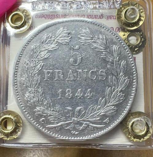 Frankrijk. Louis Philippe I. 5 Francs 1844-W, Lille (Zonder, Postzegels en Munten, Munten | Europa | Euromunten