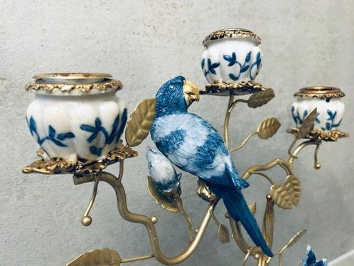 Kaarsenhouder - Hars, IJzer - LUXE EXOTISCHE KANDELAAR, Antiek en Kunst, Curiosa en Brocante