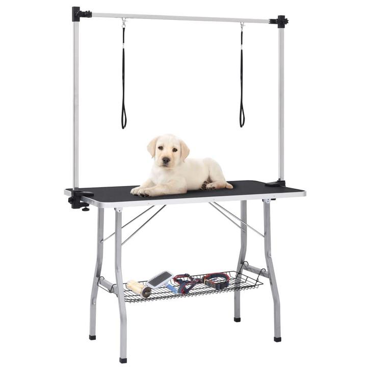 vidaXL Hondentrimtafel verstelbaar met 2 lussen en, Dieren en Toebehoren, Overige Dieren-accessoires, Nieuw, Verzenden