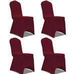 vidaXL Housse de chaise extensible 4 pcs Bordeaux, Verzenden