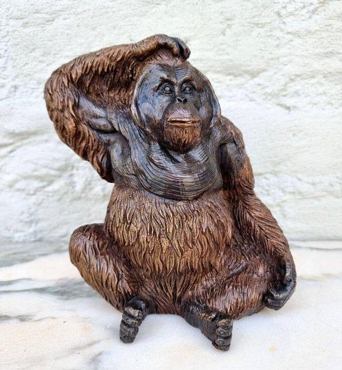 Beeldje - Orang oetan - aap - Brons, Antiek en Kunst, Curiosa en Brocante