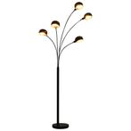 vidaXL Lamp staand 5xE14 200 cm zwart en goud, Huis en Inrichting, Verzenden, Nieuw