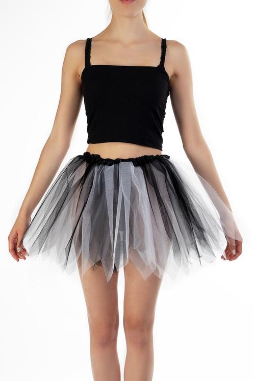 KIMU® Tutu Zwart Wit Tule Rokje XS S 140 146 152 158 164 Wit, Kleding | Dames, Carnavalskleding en Feestkleding, Nieuw, Ophalen of Verzenden