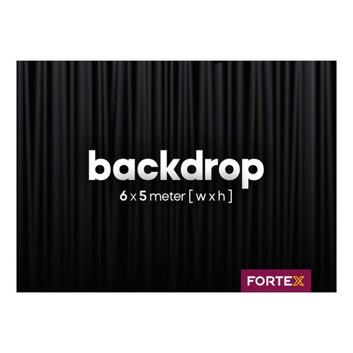 FORTEX Backdrop 6m (b) x 5m (h) zwart 320 gram/m², Muziek en Instrumenten, Licht en Laser, Verzenden