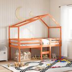 vidaXL Hoogslaper met bedhuis massief grenenhout wasbruin, Huis en Inrichting, Verzenden, Nieuw