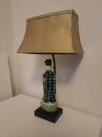 Tafellamp met beeldje - Porselein, Metaal - Interbellum, Huis en Inrichting, Nieuw