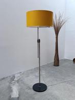 Staande lamp - Chroom, Textiel - Midcentury vloerlamp in