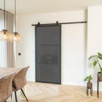 Stalen Schuifdeur - 3 Vlaks - Rook glas, Doe-het-zelf en Bouw, Raamkozijnen en Schuifdeuren, 75 tot 150 cm, Nieuw, 150 tot 225 cm