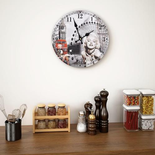 vidaXL Wandklok vintage stijl Marilyn Monroe 30 cm, Huis en Inrichting, Woonaccessoires | Klokken, Nieuw, Verzenden