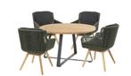 4 Seasons Outdoor Flores dining set green met Basso tafel Ø, Nieuw