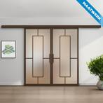 Dubbele stalen Schuifdeuren met koofsysteem Brons 5 Vlaks Ma