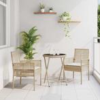 vidaXL Tuin Bistro Set 3 pcs Beige poly rattan, Verzenden
