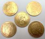 Frankrijk. Napoléon III. 5 Francs 1857 à 1866 (lot de 5, Postzegels en Munten
