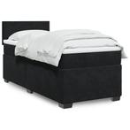 vidaXL Boxspring met matras fluweel zwart 1-persoons (alleen, Verzenden, Nieuw