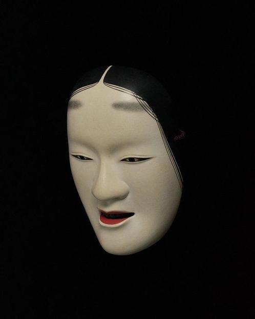 Noh masker - Hinoki - Z-onna  - TAS+DOOS (Zonder, Antiek en Kunst, Antiek | Overige Antiek
