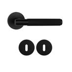 Deurklink Luxor mat zwart met sleutelrozet geveerd - deur..., Doe-het-zelf en Bouw, Ophalen of Verzenden, Nieuw, Overige materialen