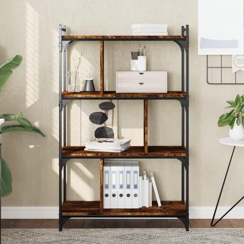 vidaXL Boekenkast 4-laags 76x32x123 cm bewerkt hout gerookt, Huis en Inrichting, Kasten | Boekenkasten, Nieuw, Verzenden