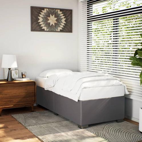 vidaXL Bedframe kunstleer grijs 100x200 cm, Huis en Inrichting, Slaapkamer | Bedden, Nieuw, Verzenden