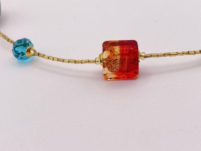 24 carats - verre de Murano, Or jaune - Collier - verre de, Antiquités & Art, Antiquités | Verre & Cristal
