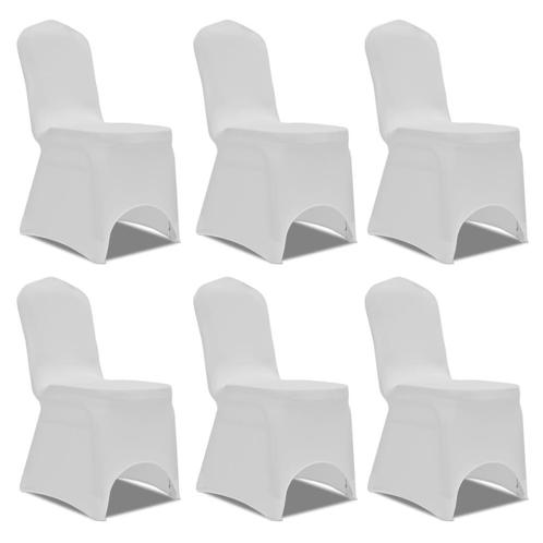 vidaXL Stoelhoes Stretch Wit (6 stuks), Tuin en Terras, Tuinmeubel-accessoires, Nieuw, Verzenden