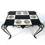 Exceptionally rare wrought iron coffee table with black and, Antiquités & Art